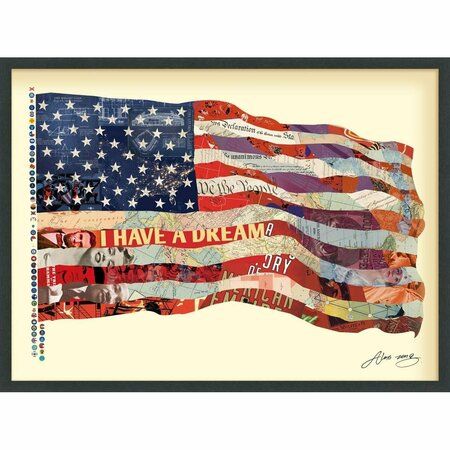 EMPIRE ART DIRECT Old Glory Alex Zengs dimensional collage, under glass, a black shadow box frame DAC-051-4030B